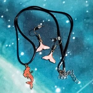 PINK AND GOLD MERMAID JEWELRY SET